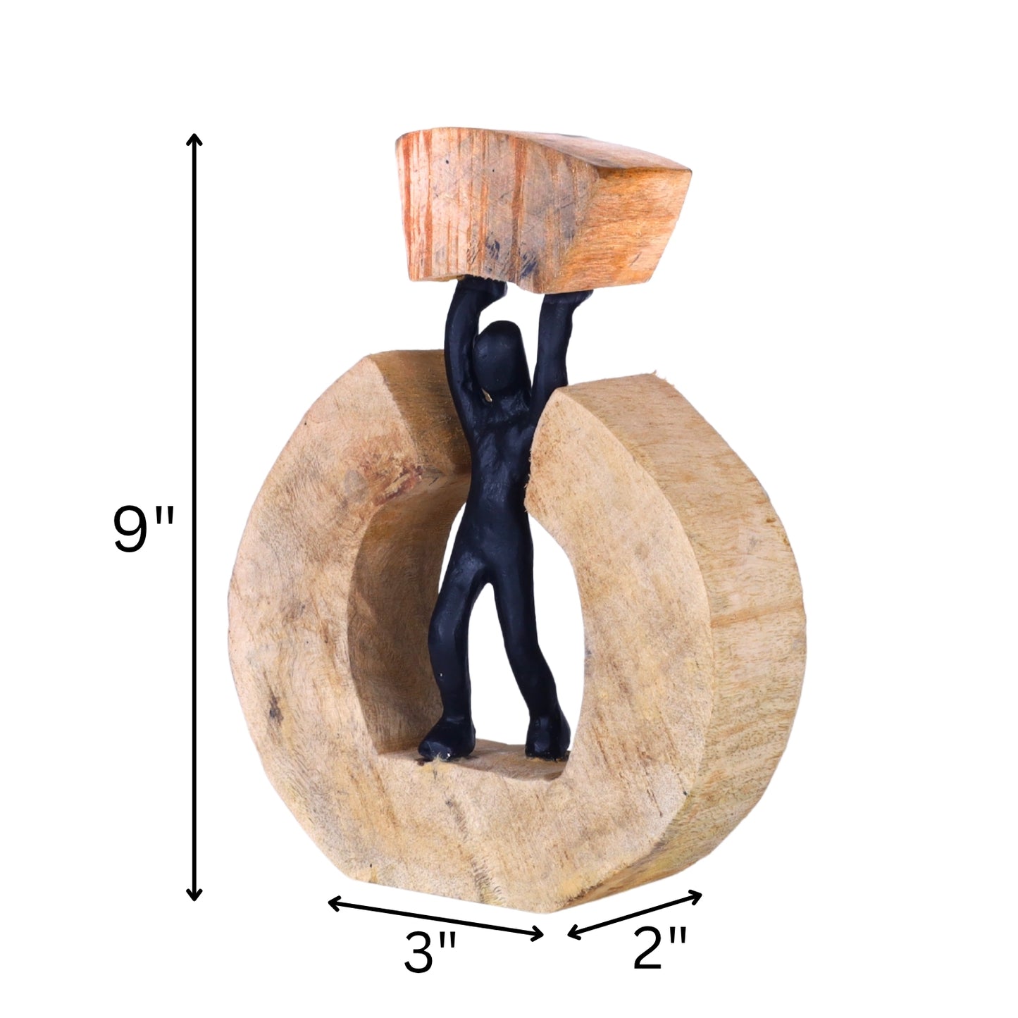 The Uplifter Figurine – Wood & Metal Motivational Sculpture