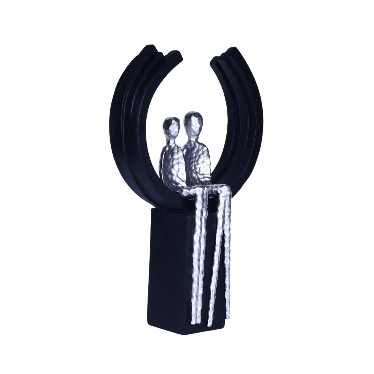 Together Forever Figurine – Black & Silver Romantic Sculpture