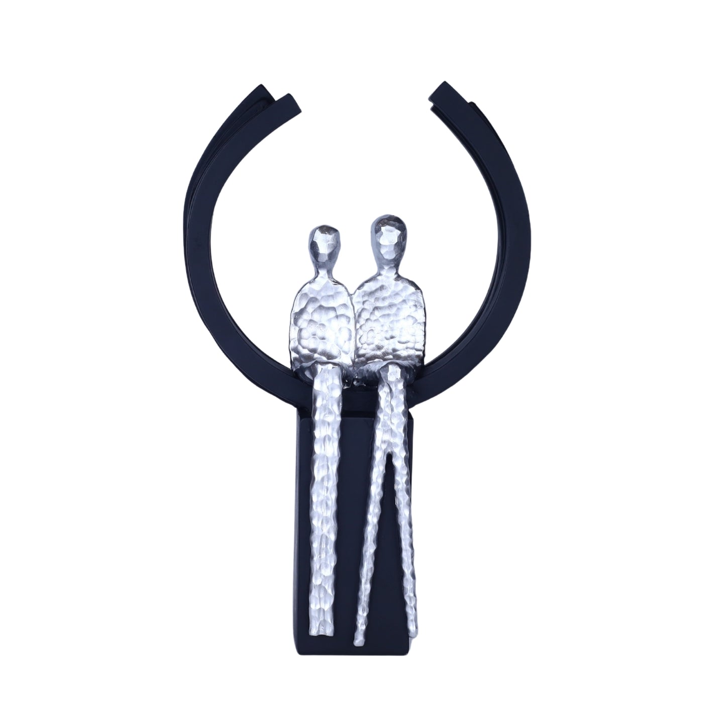 Together Forever Figurine – Black & Silver Romantic Sculpture