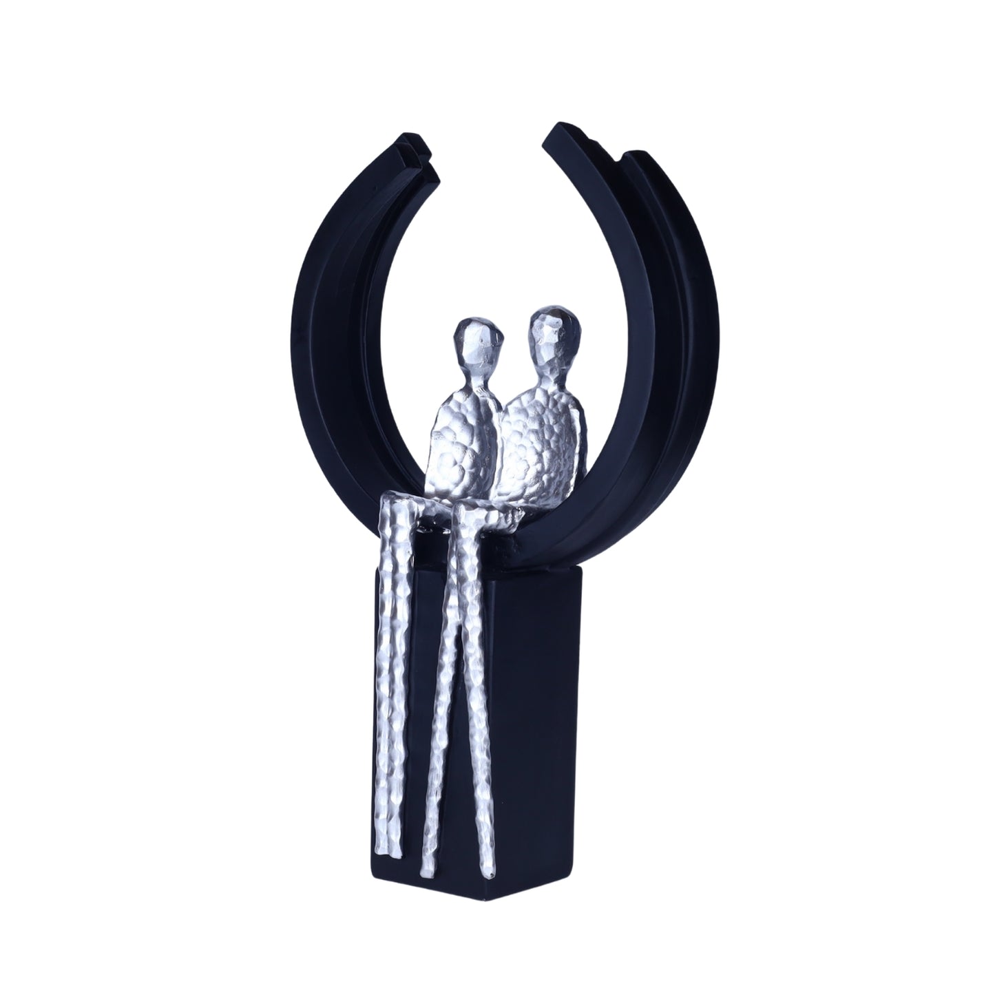 Together Forever Figurine – Black & Silver Romantic Sculpture