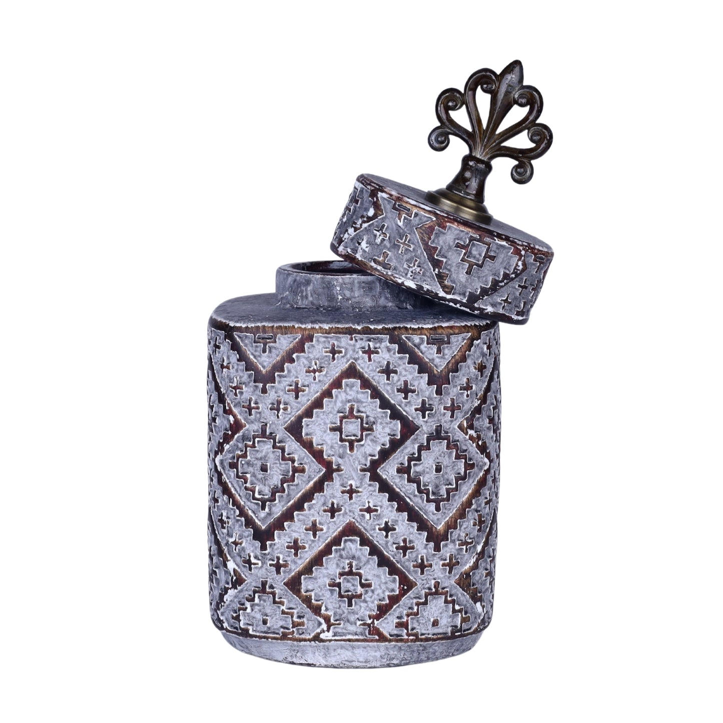 Antique-Style Decorative Storage Jar with Lid