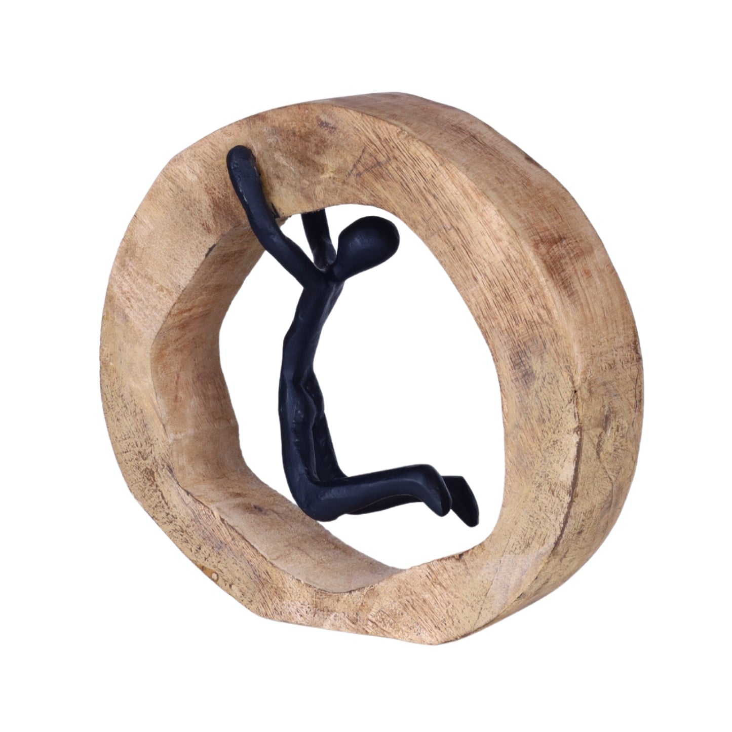 Abstract Climber in Wooden Rin