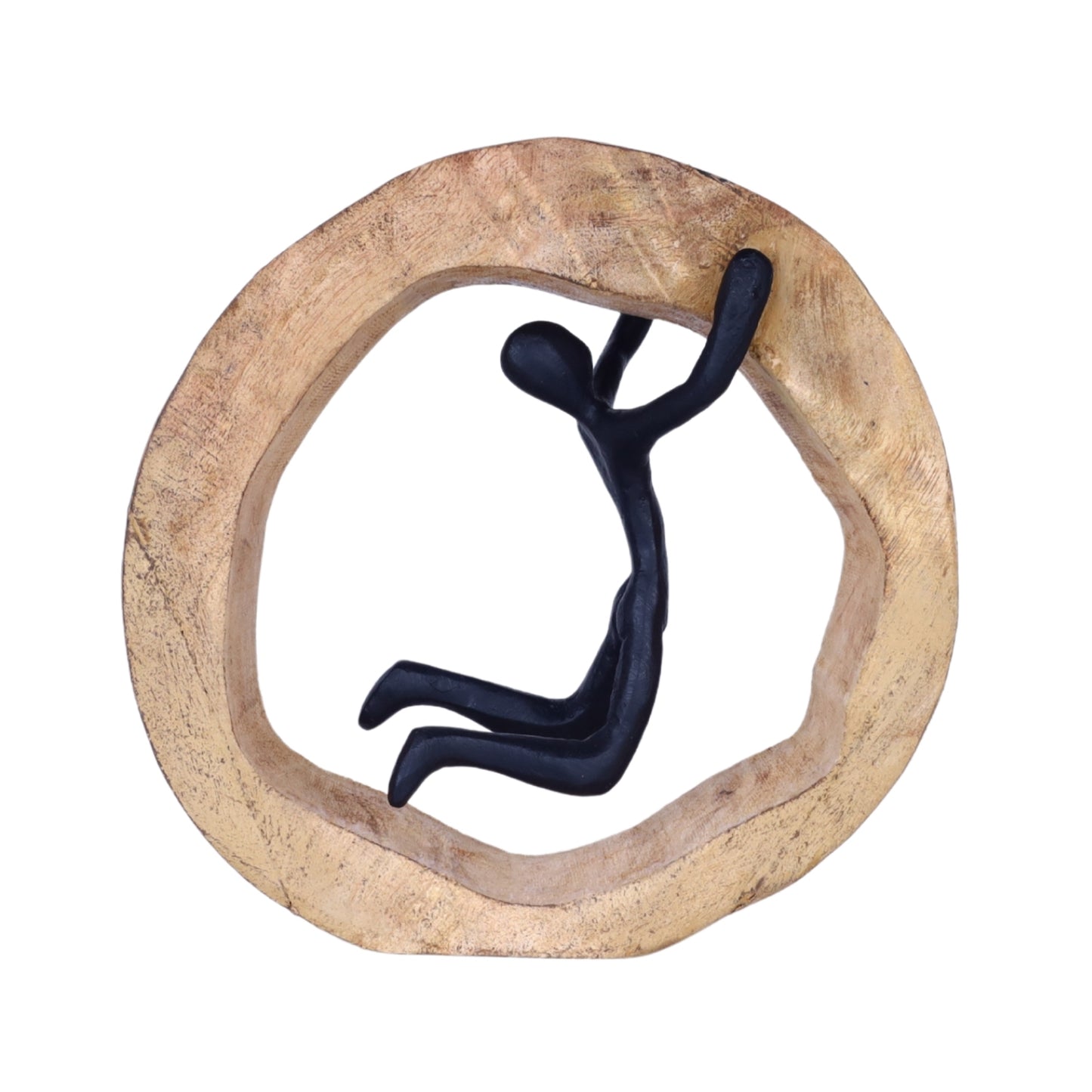 Abstract Climber in Wooden Rin