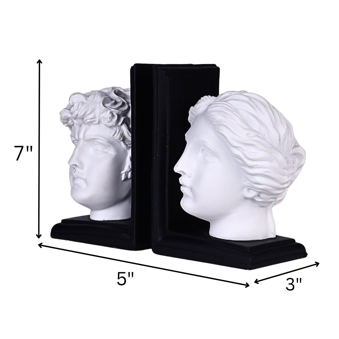 Classic Roman Head Bookends – Set of 2