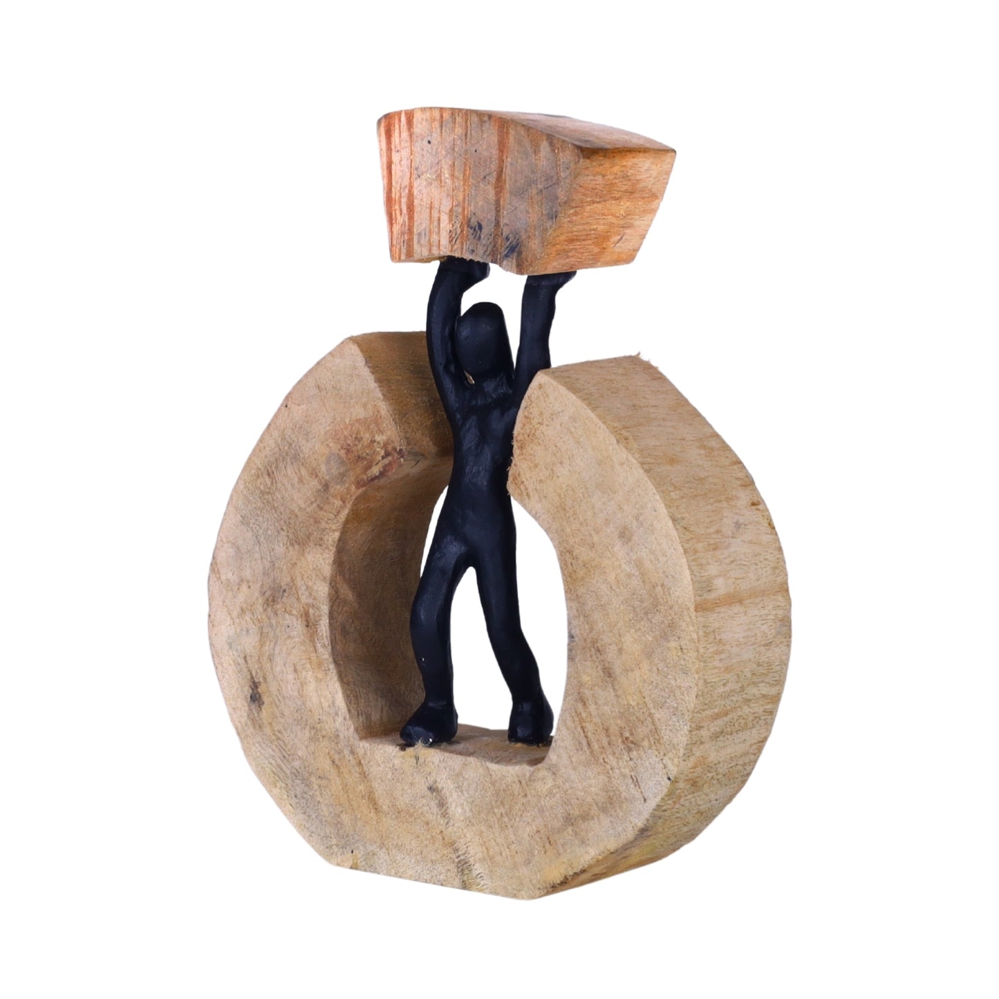 The Uplifter Figurine – Wood & Metal Motivational Sculpture