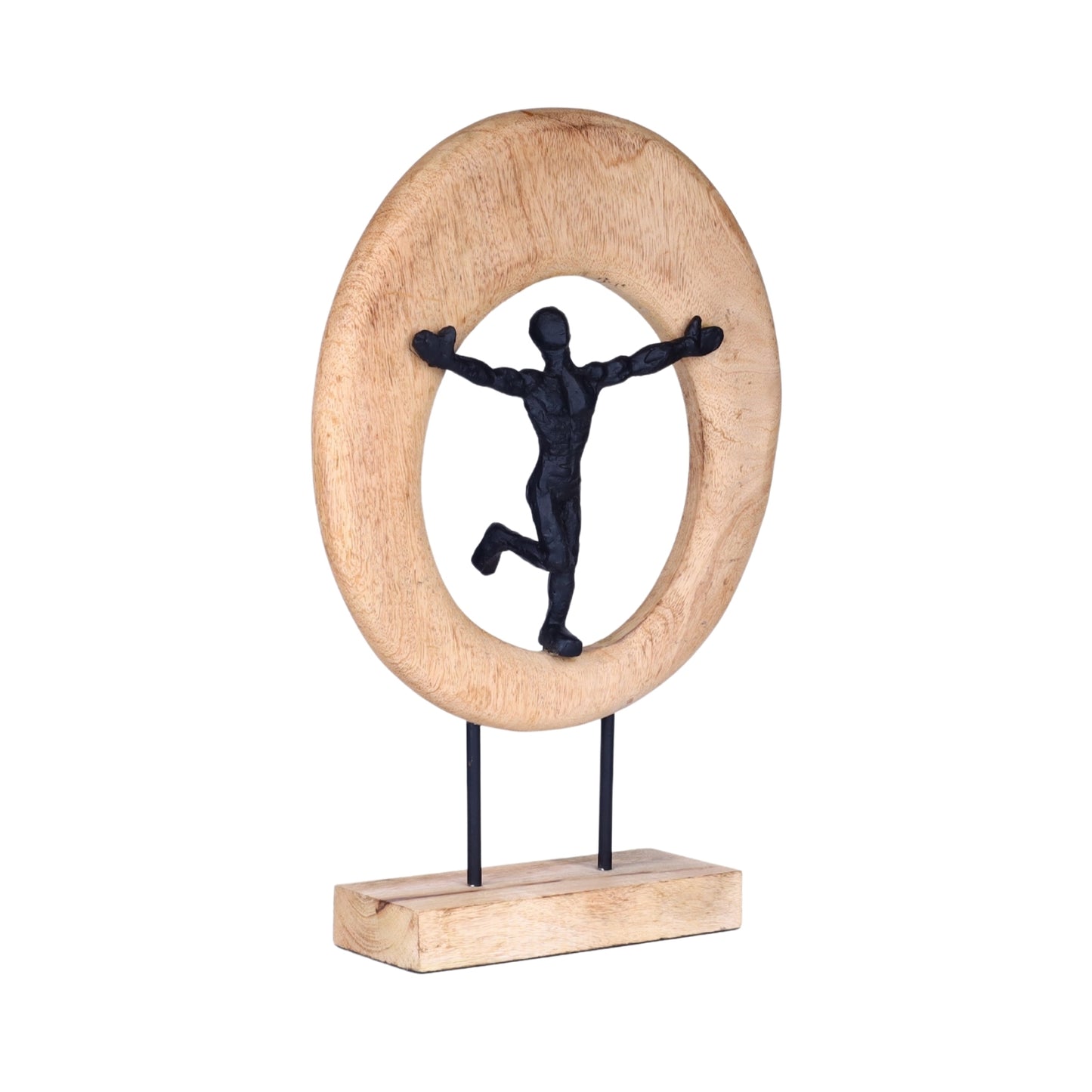 Strength in Balance Figurine – Wood & Metal Table Sculpture