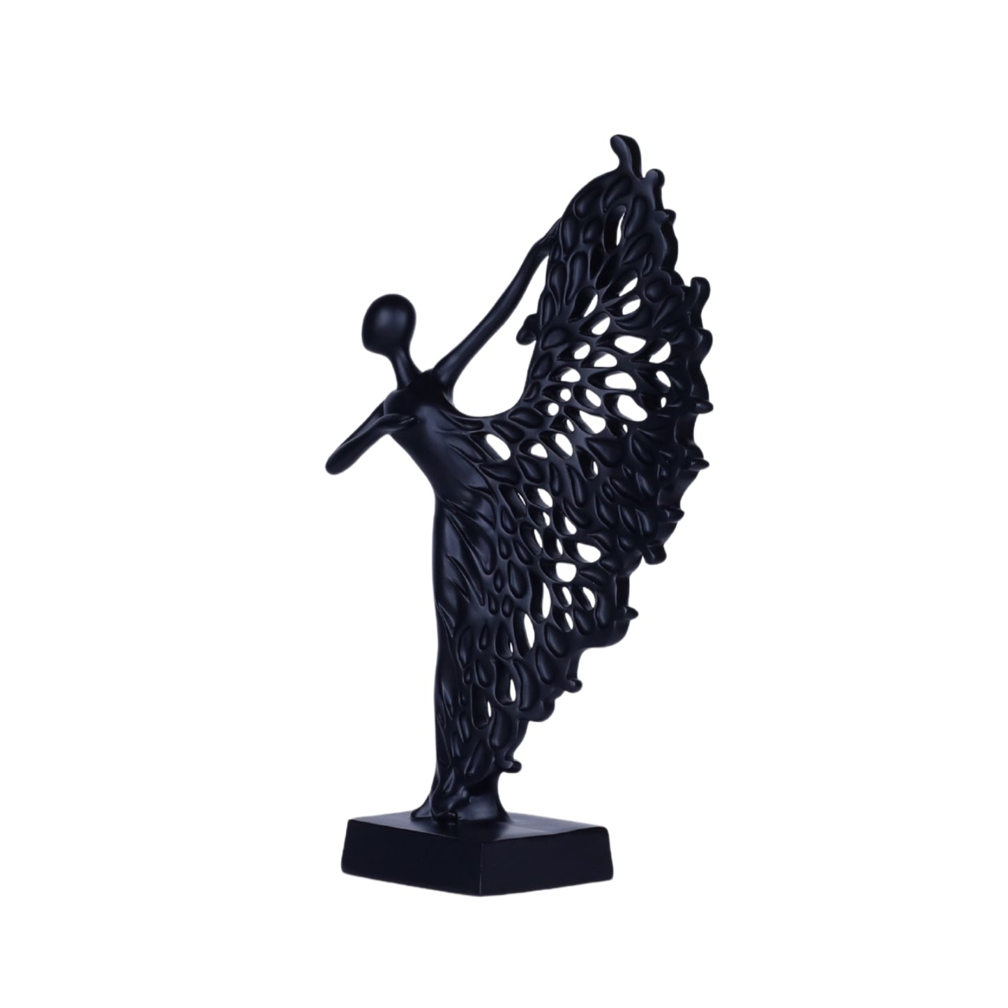 Graceful Dancer Figurine – Matte Black Resin Table Décor