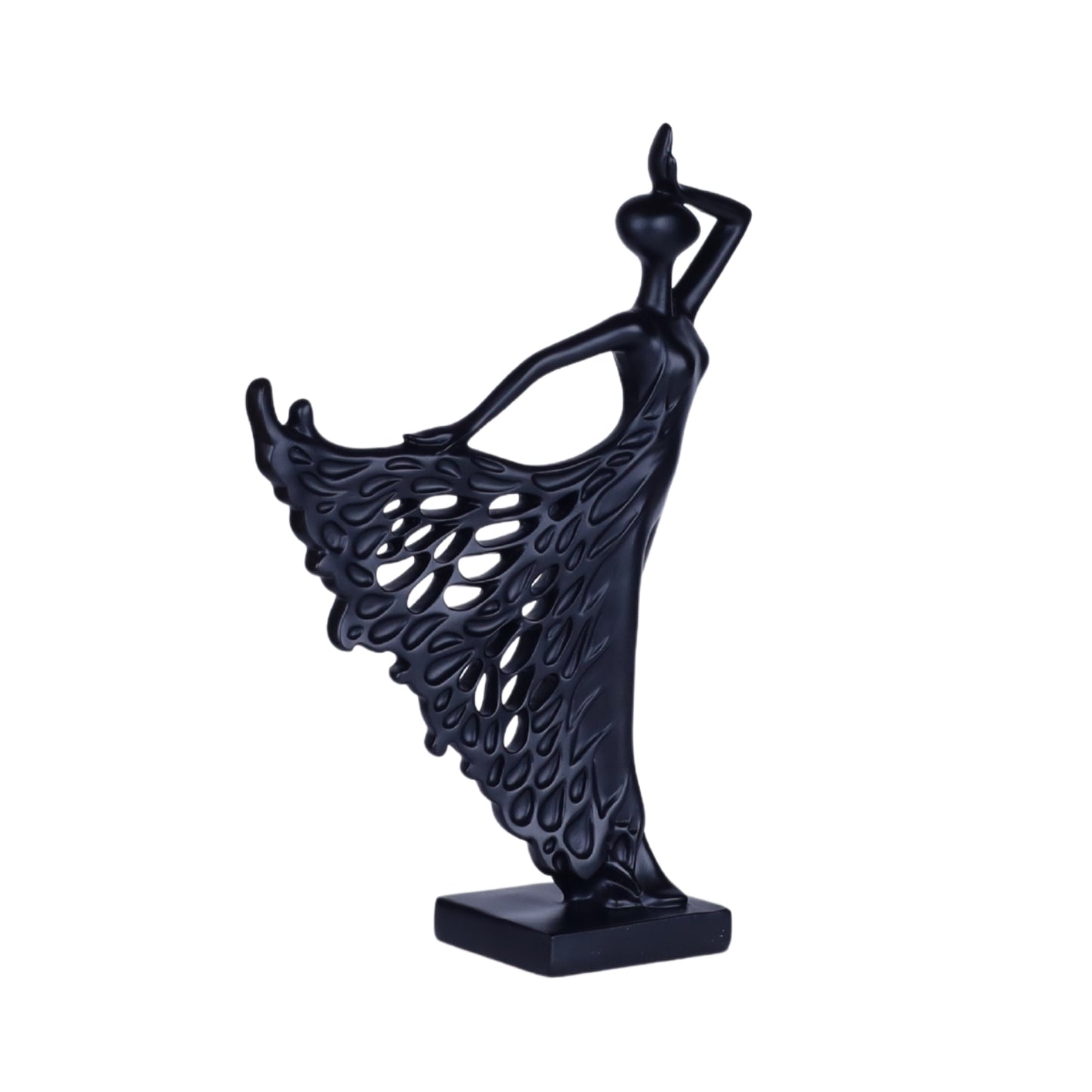 Graceful Dancer Figurine – Matte Black Resin Table Décor