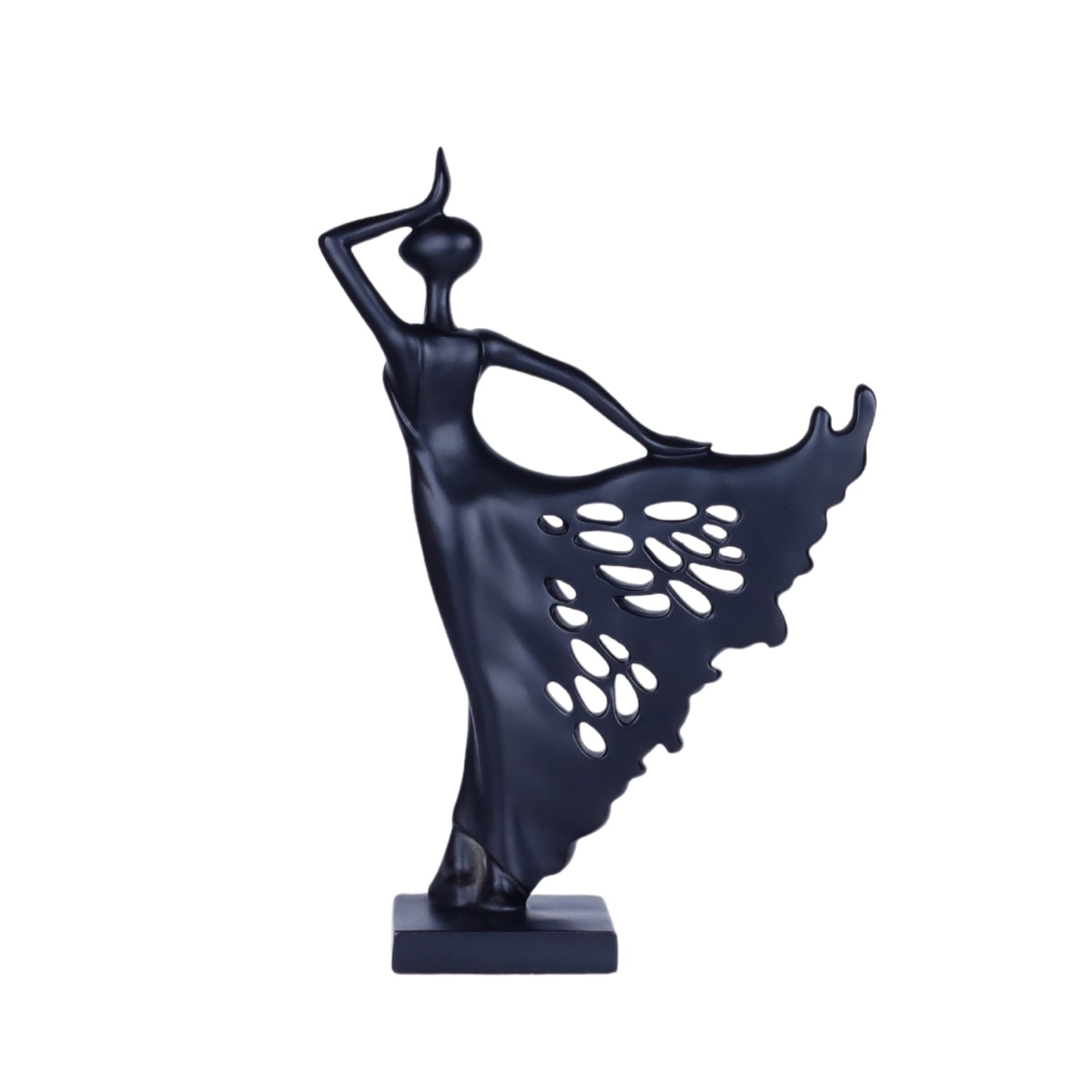 Graceful Dancer Figurine – Matte Black Resin Table Décor