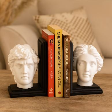 Classic Roman Head Bookends – Set of 2