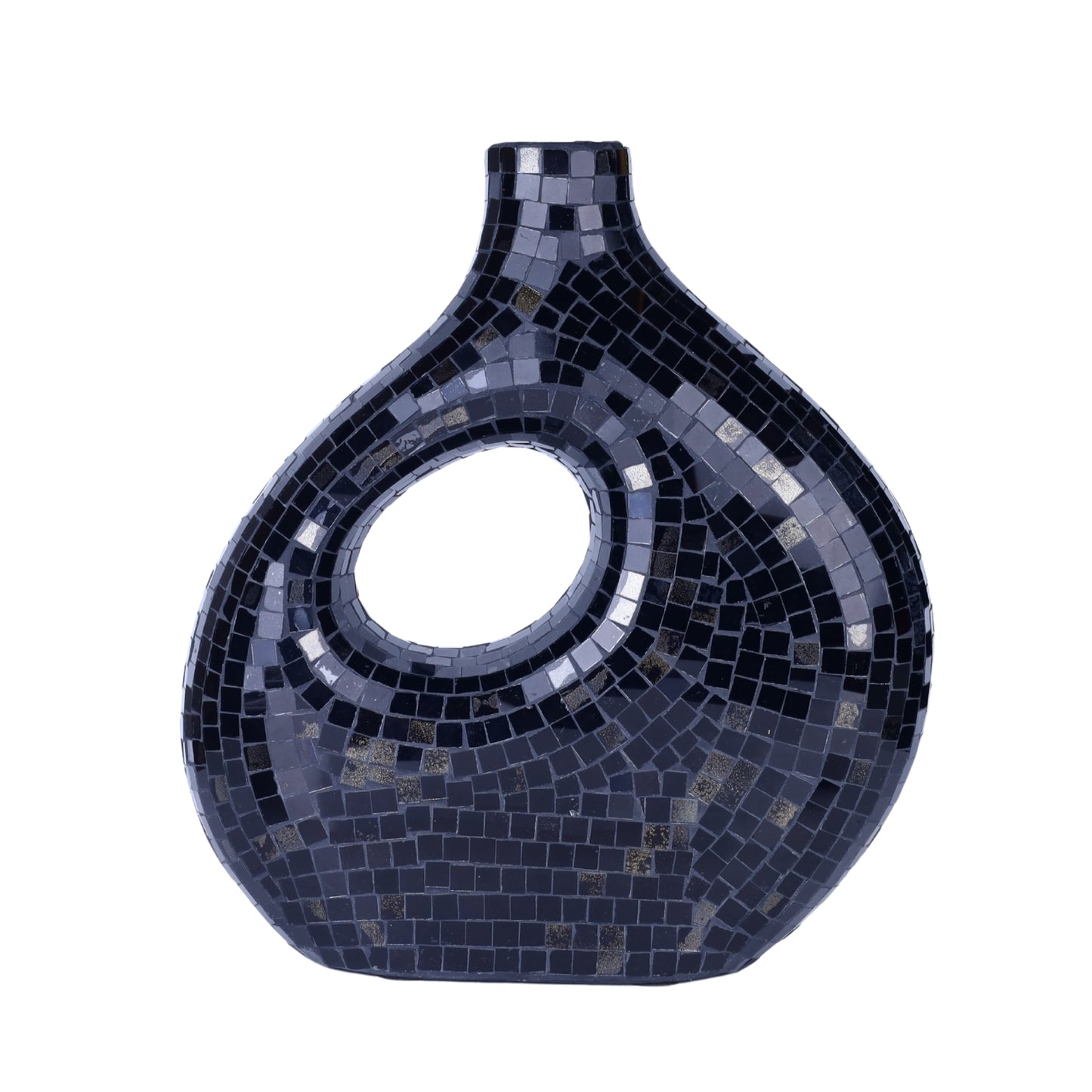 Black Mosaic Abstract Vase