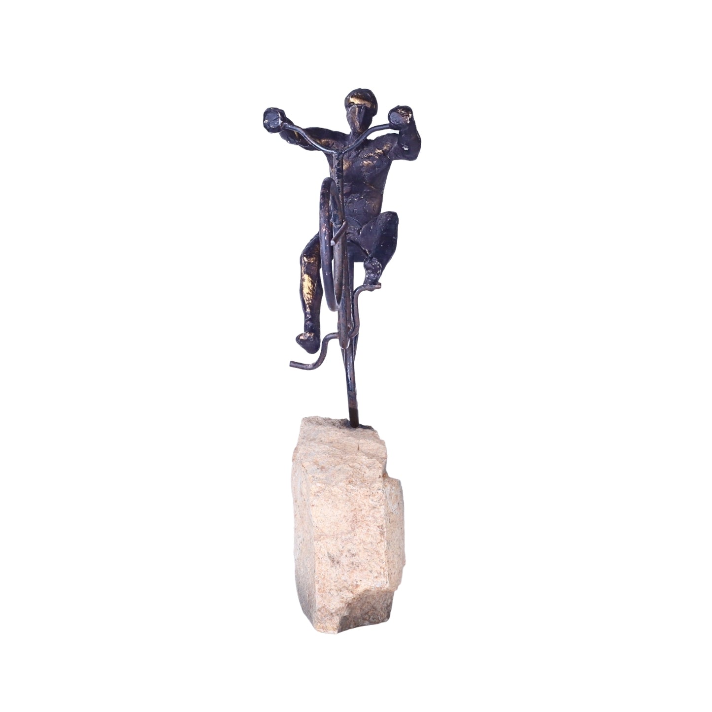Cyclist on Rock Sculpture