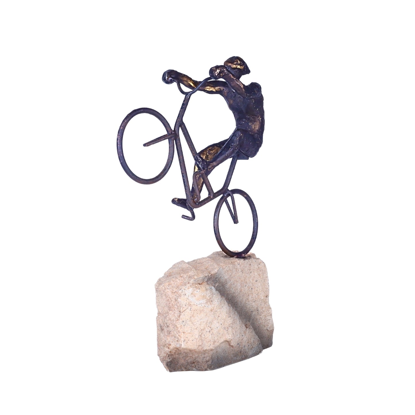 Cyclist on Rock Sculpture