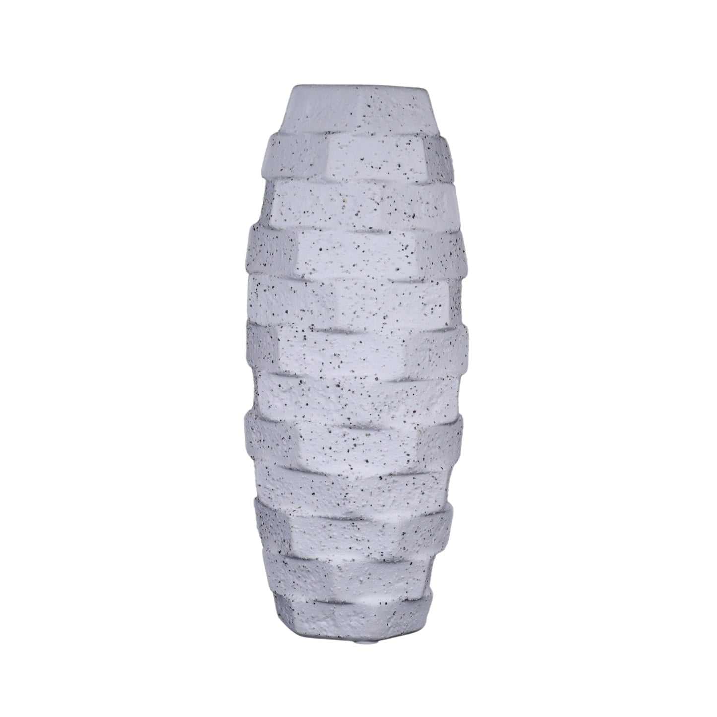 Textured White Terracotta Vase – Handcrafted Stone Finish