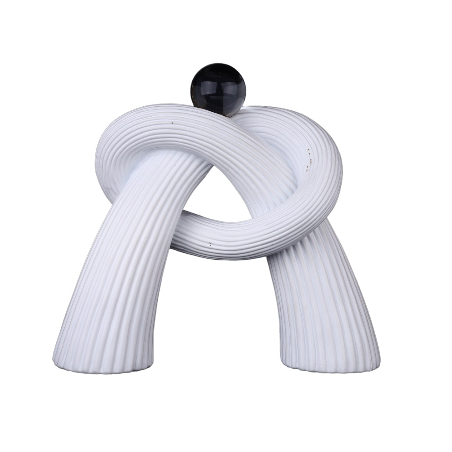 White Knotted Abstract Table Sculpture
