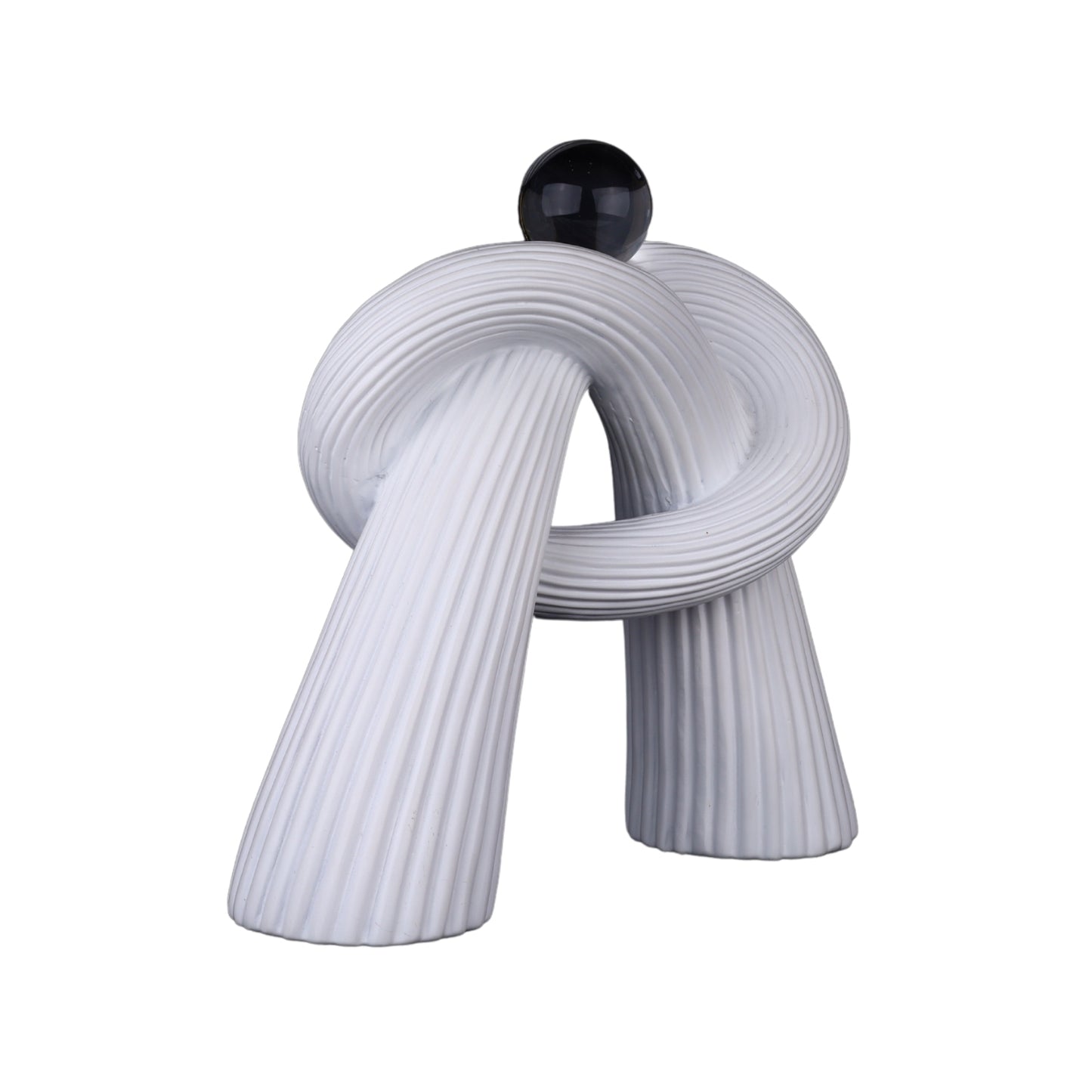 White Knotted Abstract Table Sculpture