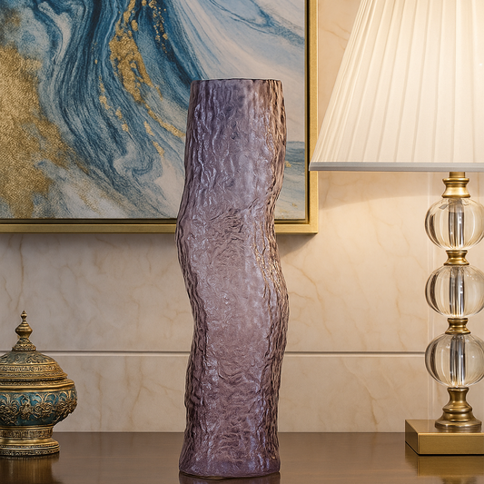 Textured Wave Glass Vase
