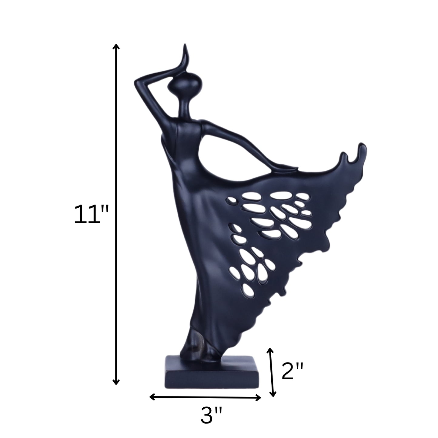 Graceful Dancer Figurine – Matte Black Resin Table Décor