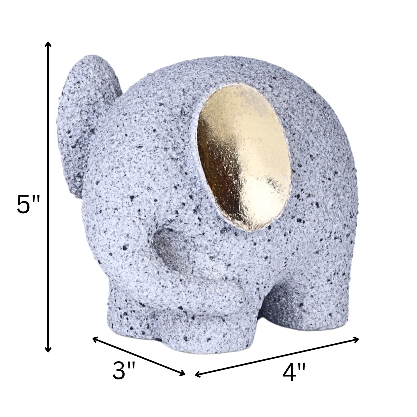 Stone Texture Elephant Figurine