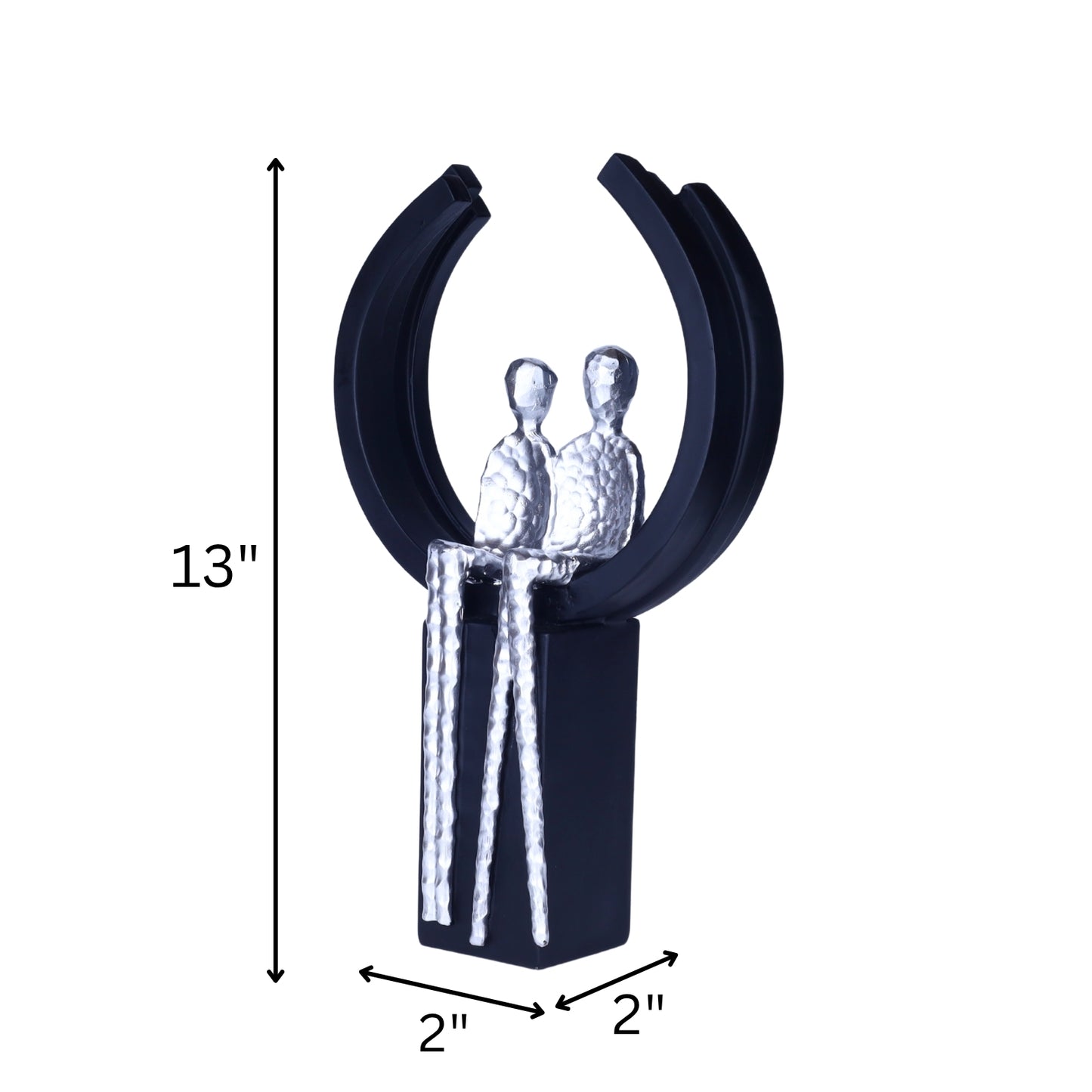 Together Forever Figurine – Black & Silver Romantic Sculpture