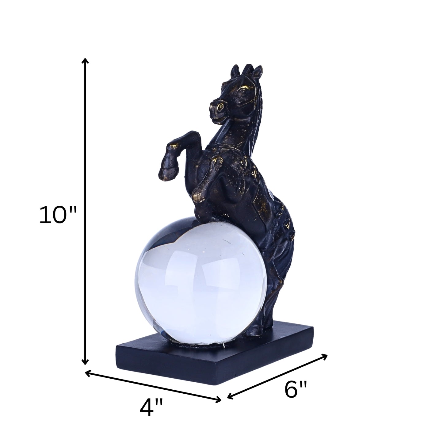 Majestic Horse with Crystal Globe