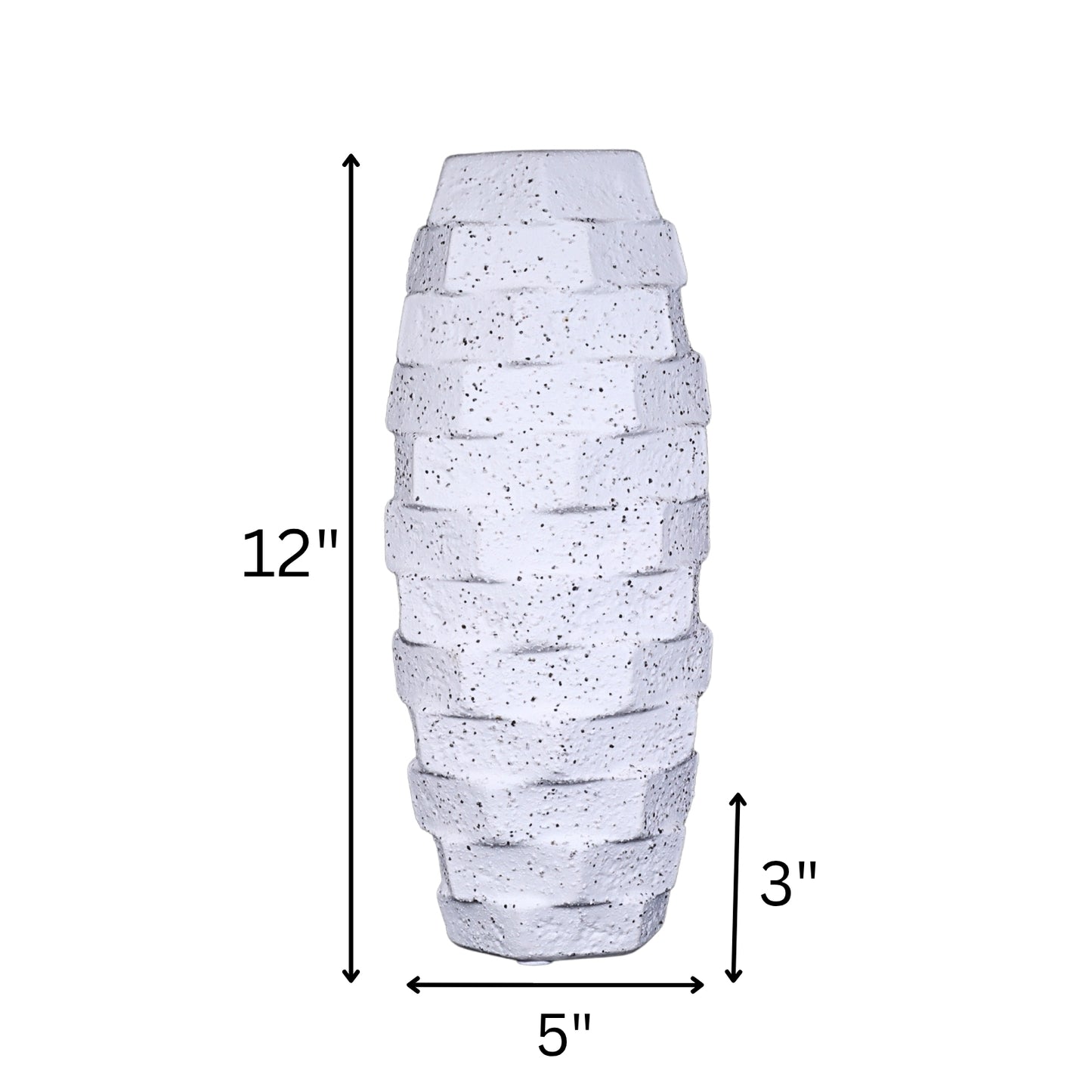 Textured White Terracotta Vase – Handcrafted Stone Finish