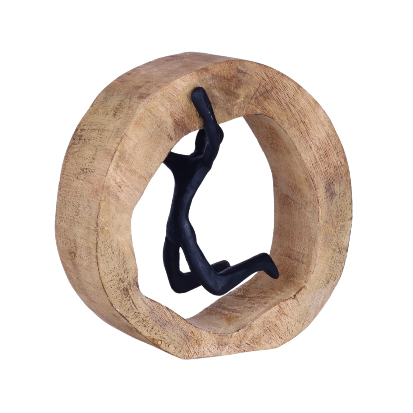 Abstract Climber in Wooden Rin