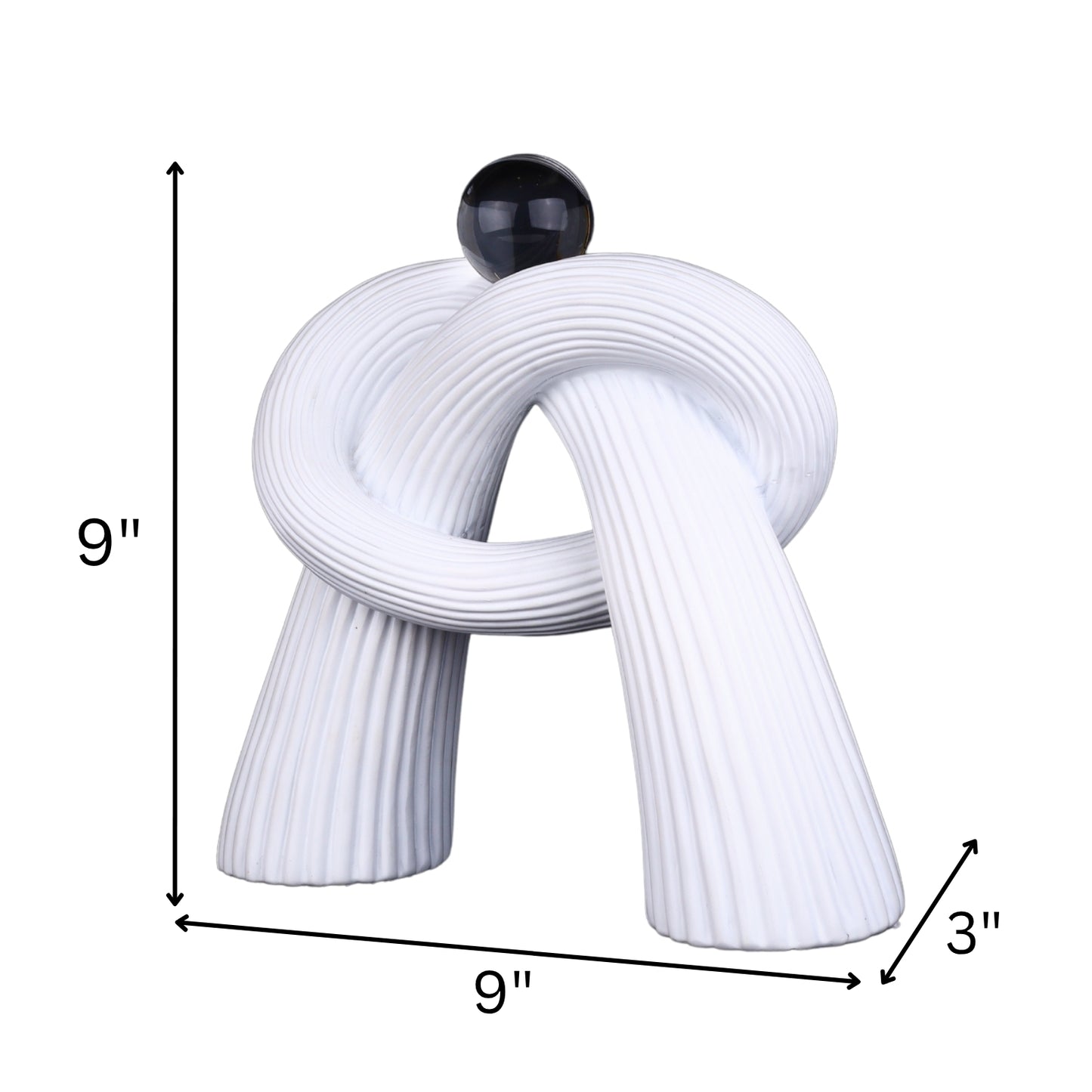 White Knotted Abstract Table Sculpture