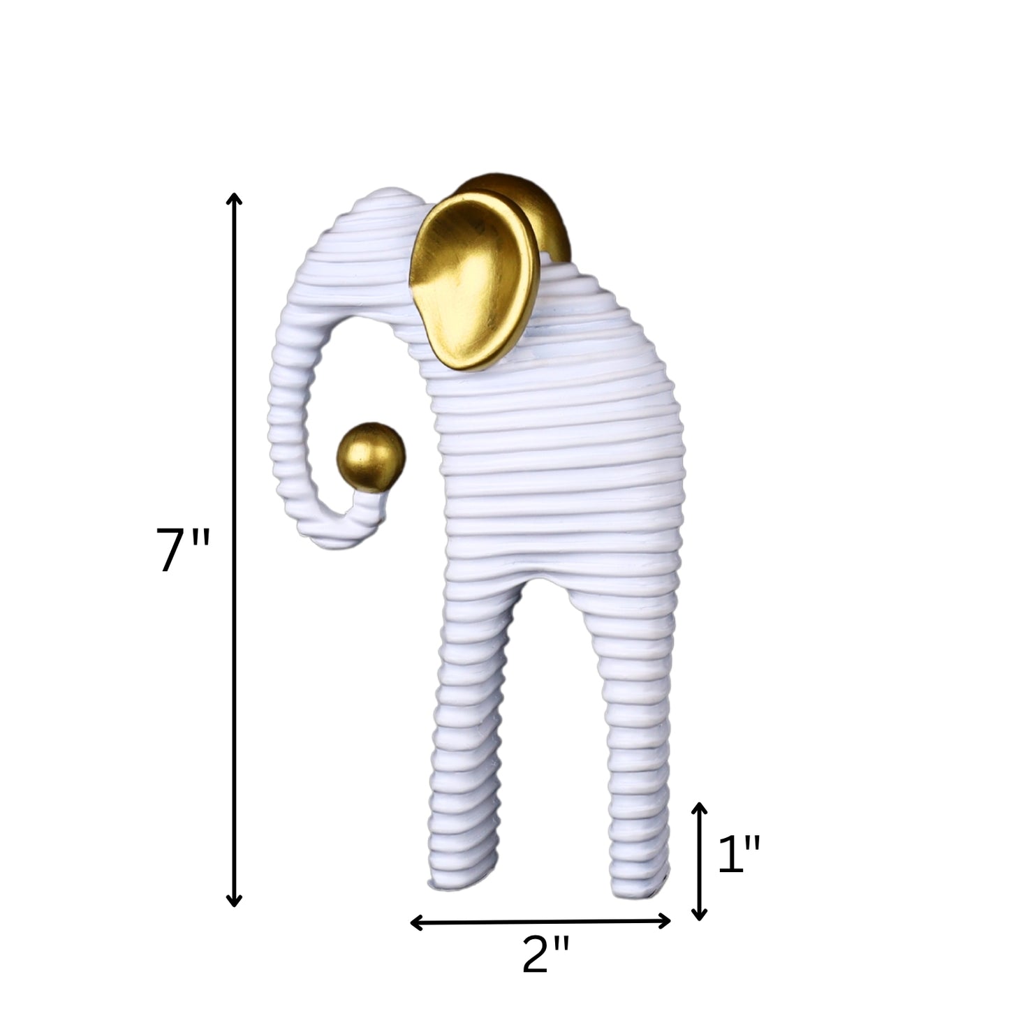White & Gold Elephant Figurine Set