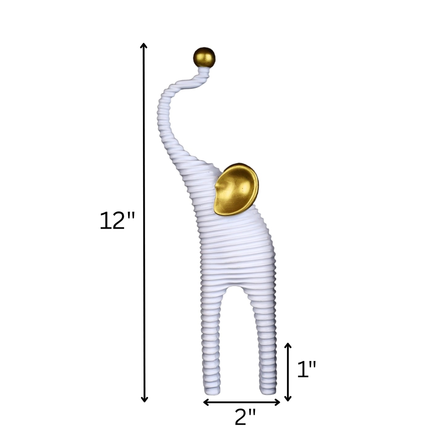 White & Gold Elephant Figurine Set