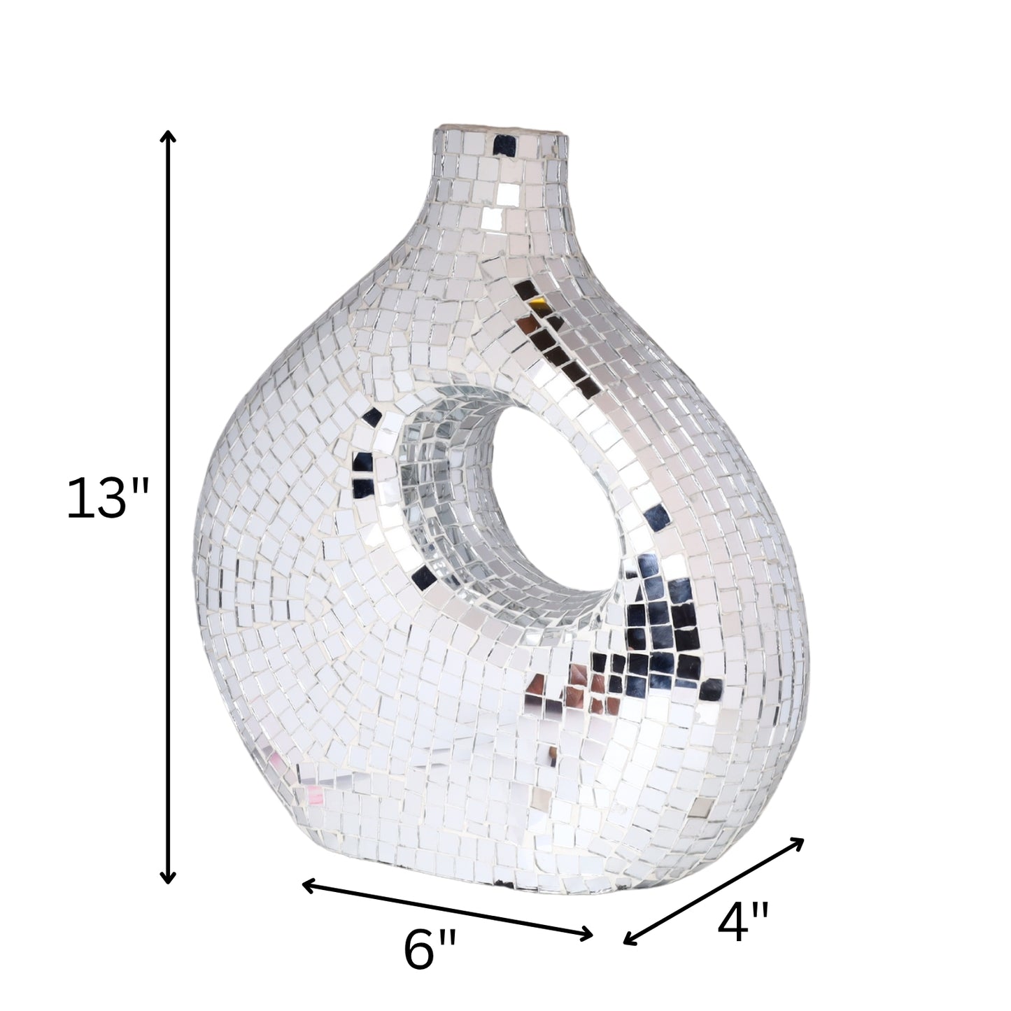 Modern Mosaic Mirror Flower Vase – Decorative Accent Pot