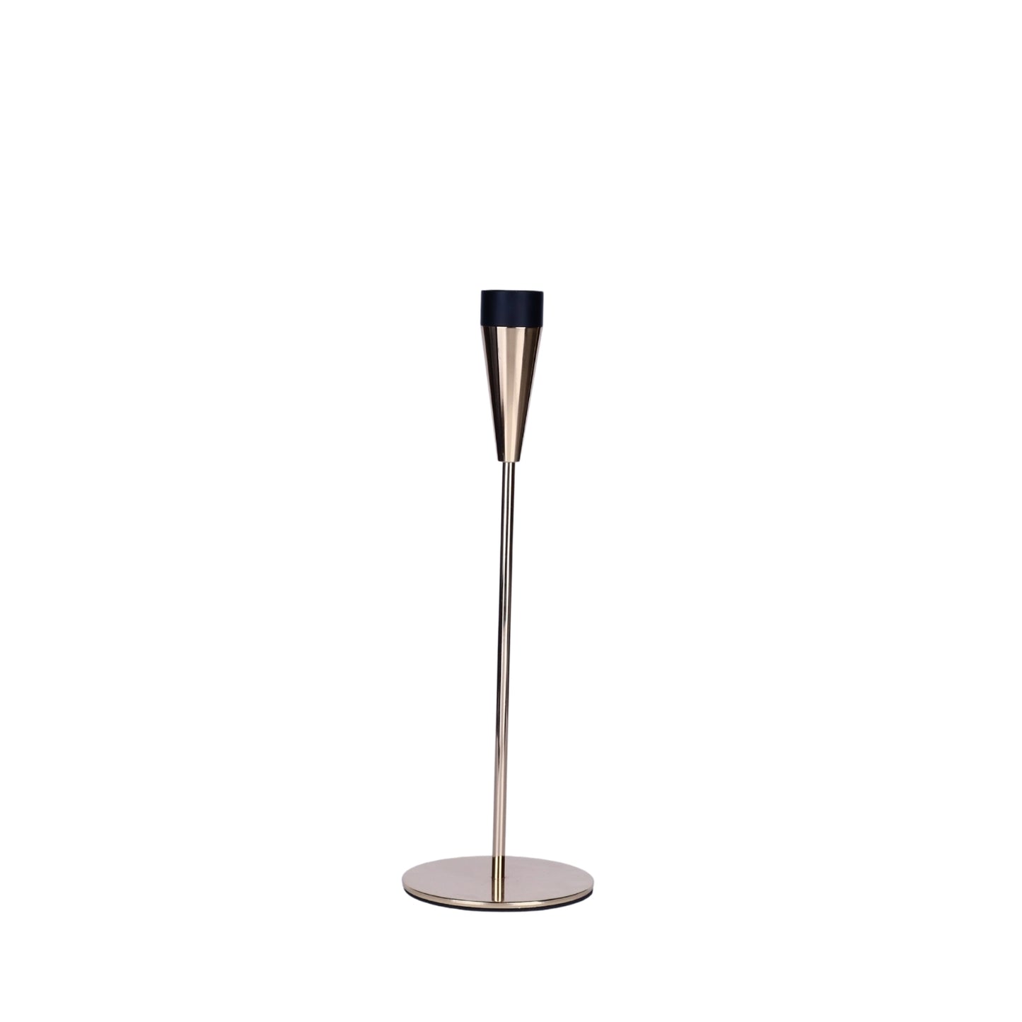 Modern Metal Taper Candle Holder Set – Gold & Black (Set of 3)