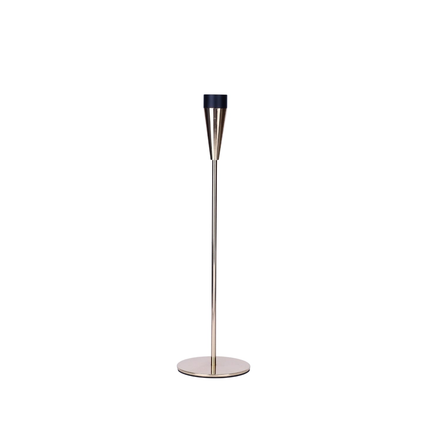 Modern Metal Taper Candle Holder Set – Gold & Black (Set of 3)