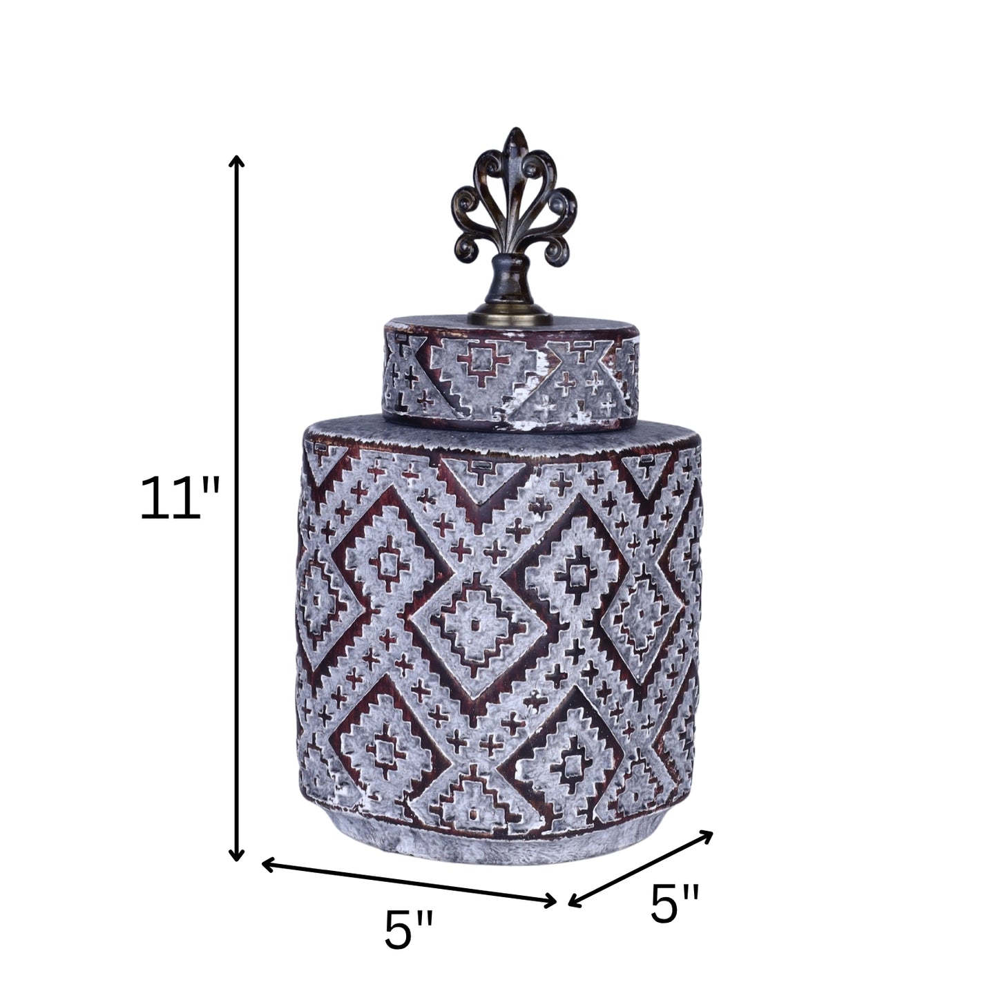 Antique-Style Decorative Storage Jar with Lid