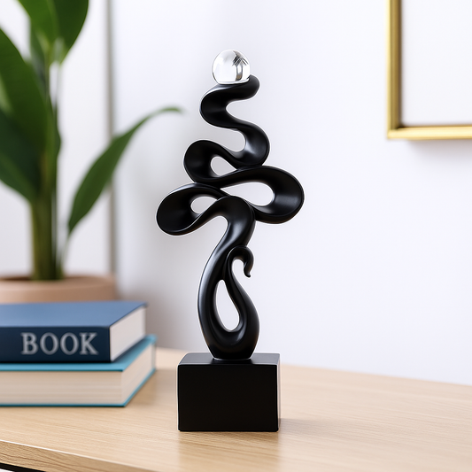 Black Abstract Art Sculpture