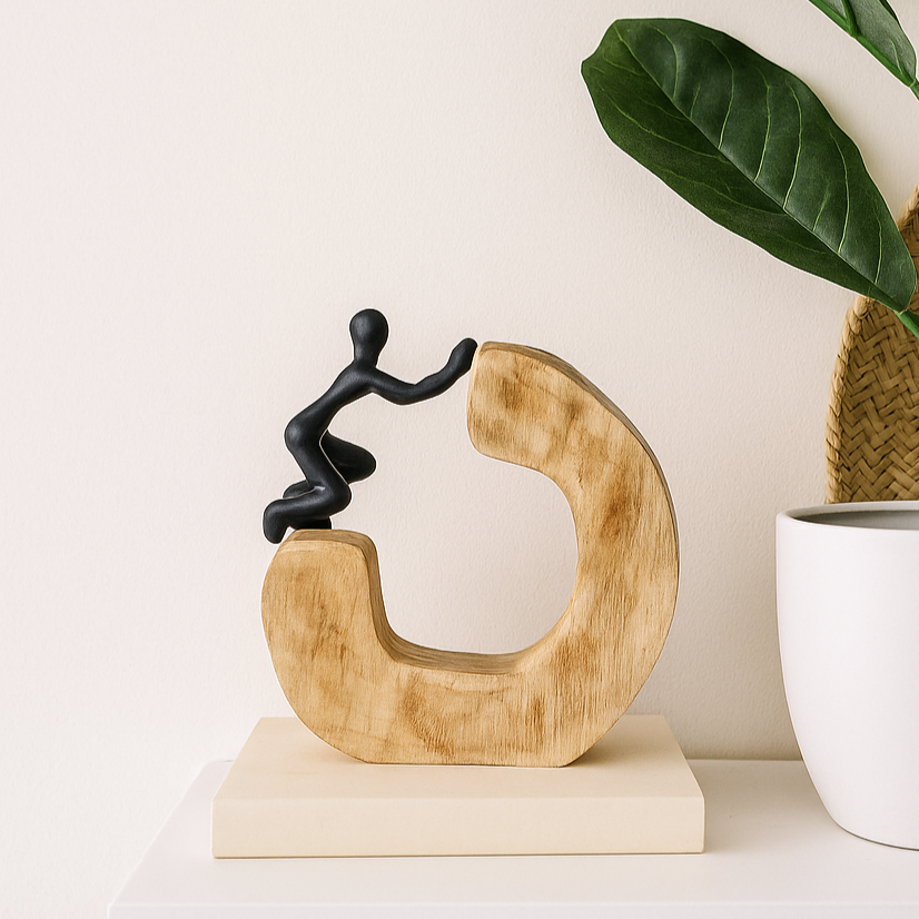 Climber on Curve Sculpture