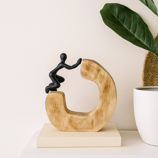 Climber on Curve Sculpture