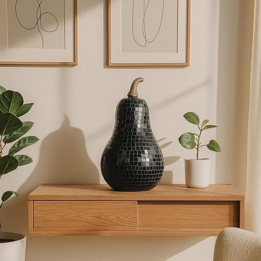 Black Mosaic Pear Accent